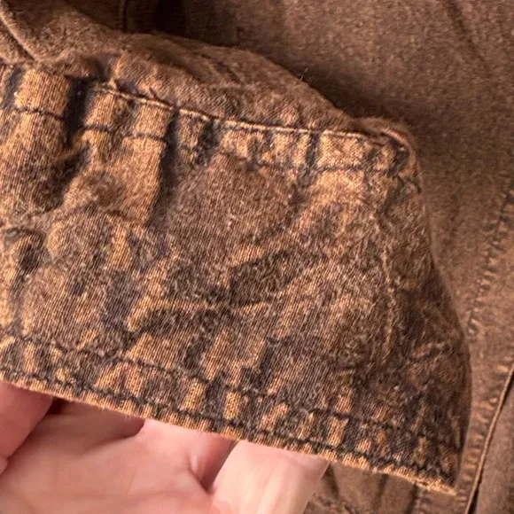 Brown Embroidered Button-Up Shirt western boho - Picture 5 of 9